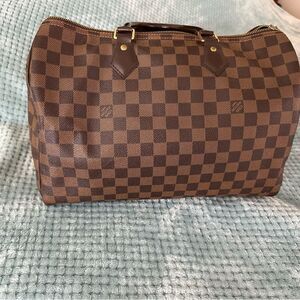 Louis Vuitton Brown Checkered Satchel Speedy 35